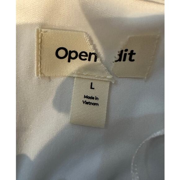 Open Edit Women's Ruched Strapless Maxi Dress White Size Large Bridal Style - Picture 8 of 11